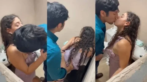 Desi Guy Living Abroad Fucking Foreign Girlfriend in Public Bathroom Desi Porn MMS