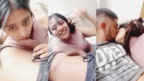 Desi XXX of a cute girl sucking lover dick Desi Porn MMS