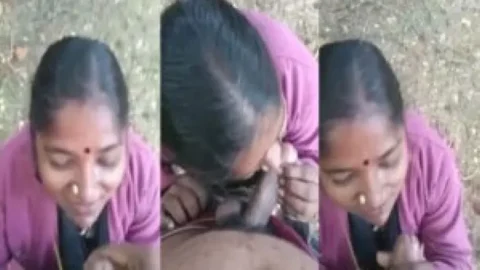 Desi Indian slut giving blowjob outdoors Desi Porn MMS
