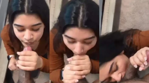 Leaked MMS of Cute Nepali Girlfriend Giving Sloppy Blowjob and Handjob Video MMS