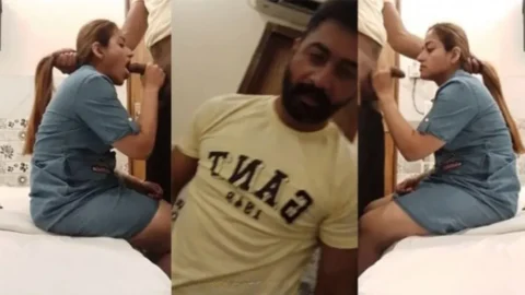 Bhabhi Giving Blowjob To Lover Cum in Her Mouth Desi Porn MMS