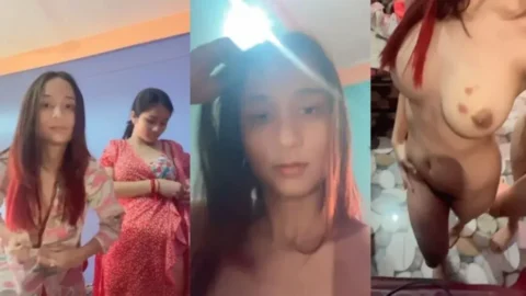 Cute Two girl showing their Lovebites on big Boobs and showing pussy Desi Porn MMS