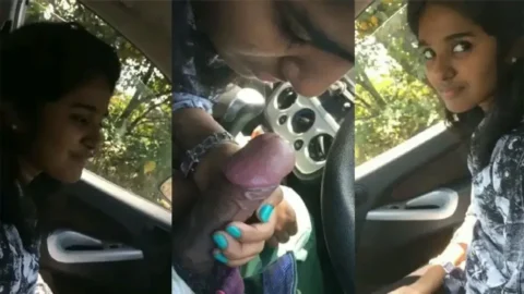 Dusky Beautys Wild Car BJ With BF Caught On Camera MMS Porn
