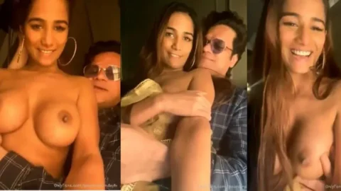 Poonam Pandey OnlyFans Live Full NUDE Pussy Rubbing gets Grabbed by her Husband from behind Desi Porn MMS