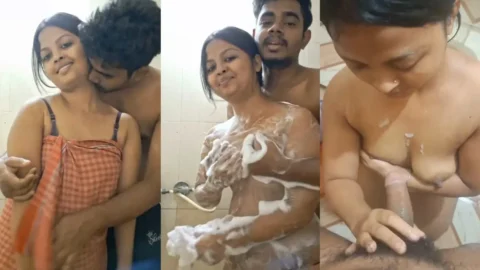 Leaked Bengali Aunty Nude Sex with Husband in Bathroom Video MMS