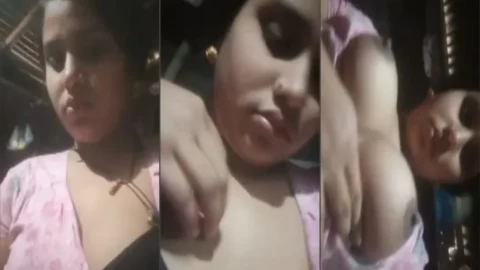 Cute village girl recording her nudes showing boobs Desi Porn MMS